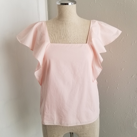 Zara Tops - ZARA pink ruffle sleeves top size XS  *C5
